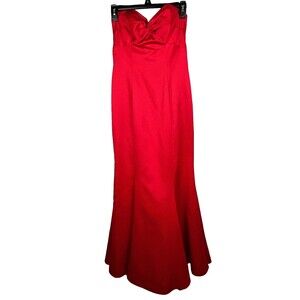 Faviana New York Vintage Red Strapless Formal Dress Sweetheart Nk Long Gown 3-4